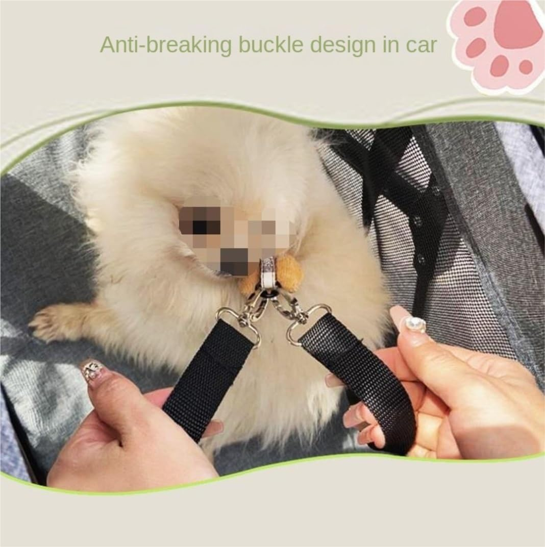 Pet Stroller Dog Stroller Cat Stroller Removable Pet Stroller with 4 Wheels Folding Dog Stroller Cat Stroller for Medium Small Dogs Dog Pram Dog Cat(Color:Pink) image number 4