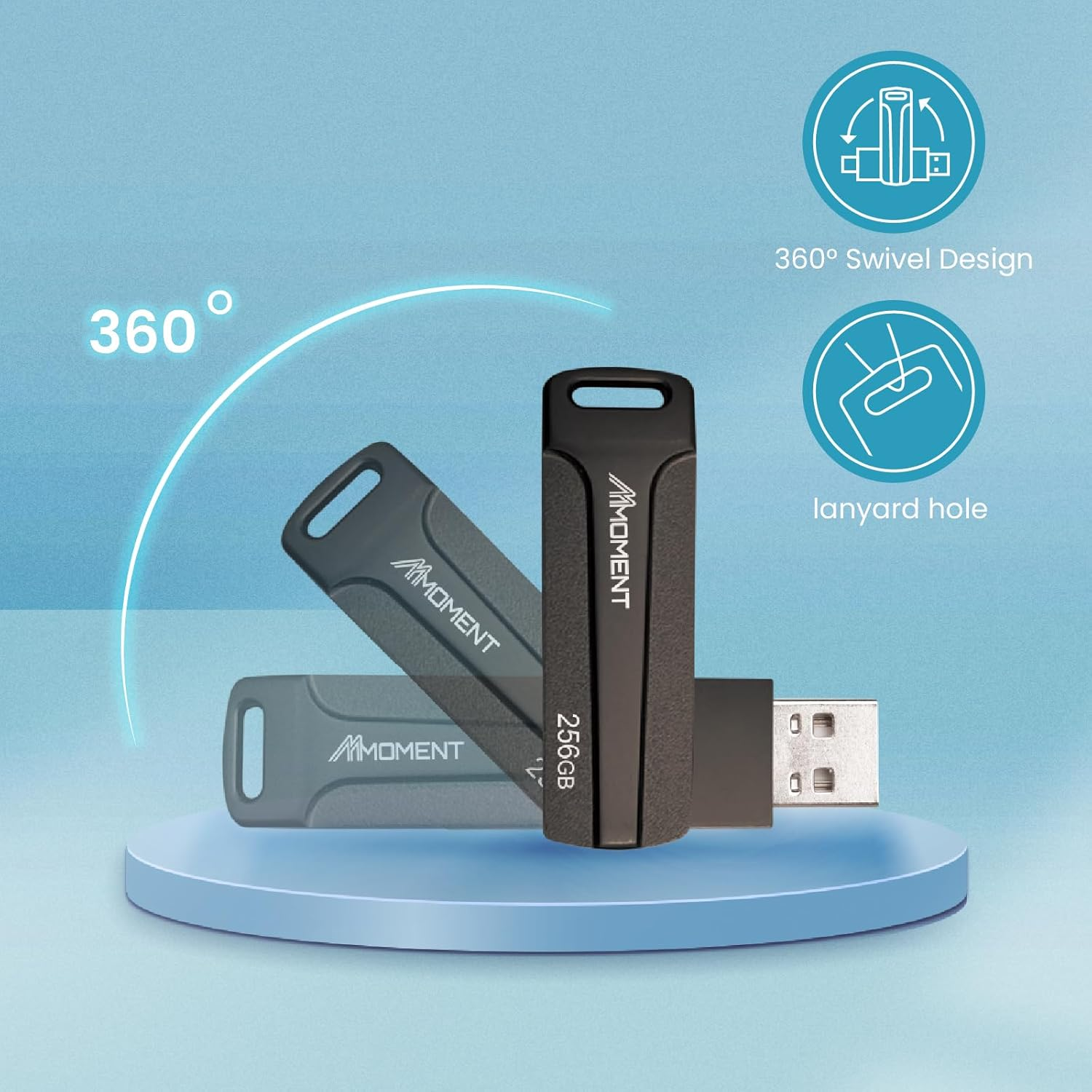 MMOMENT 256GB USB C Flash Drive, Support Type-C Type-A Port, USB-C Memory Stick, 2In1 OTG Flash Drive for Android, Iphone-15-16, USB Flash Drive, Read Speed up to 150Mb/S