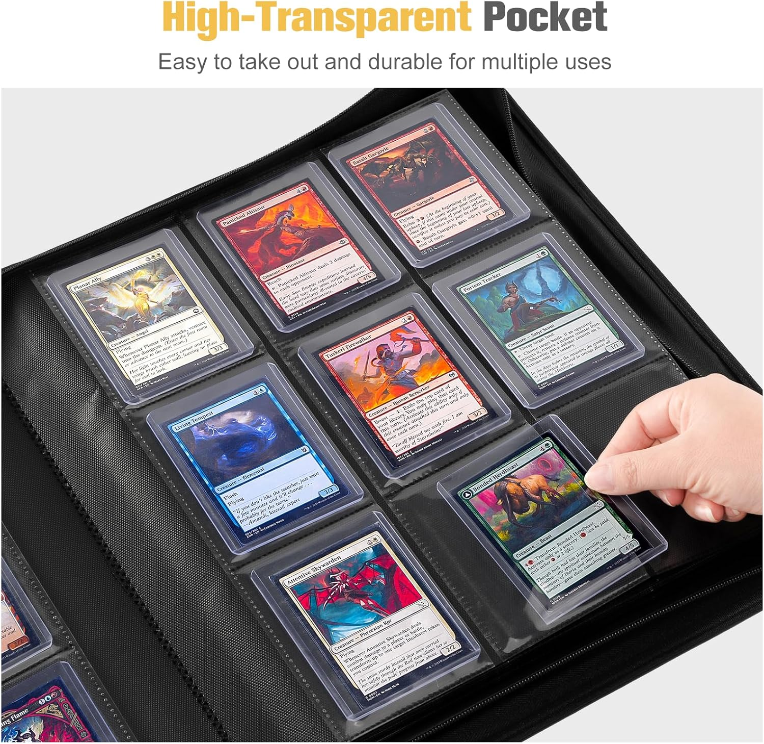 Procase Top Loader Binder for Cards, Holds 324 Toploaders with 9 Pockets, Toploader Storage for Trading Cards or Sports Cards, Compatible with TCG, MTG in 3"X4" Toploaders -Black - Purple image number 6