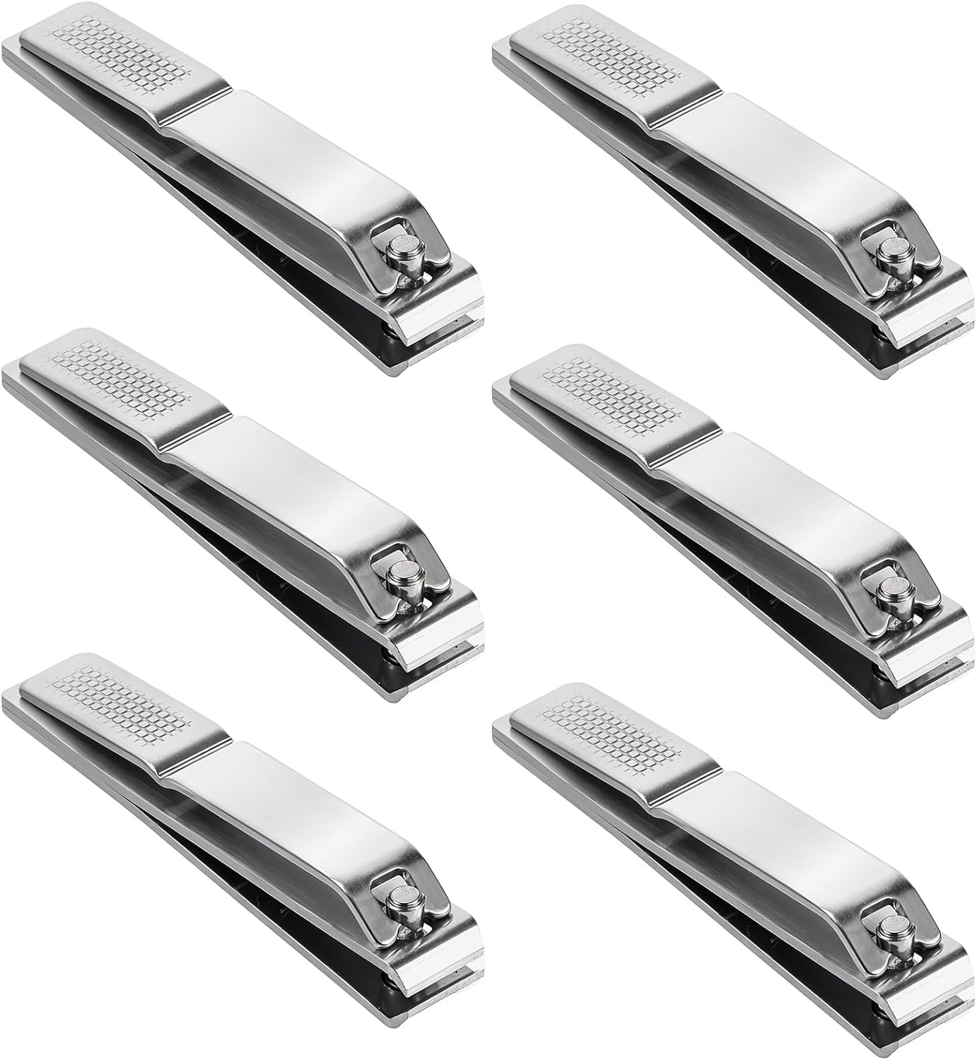 6 Pieces Straight Nail Clippers for Thick Nails Edge Toenails Clippers Stainless Steel Nails Cutters Heavy Duty Fingernail Clipper for Men Women image number 4
