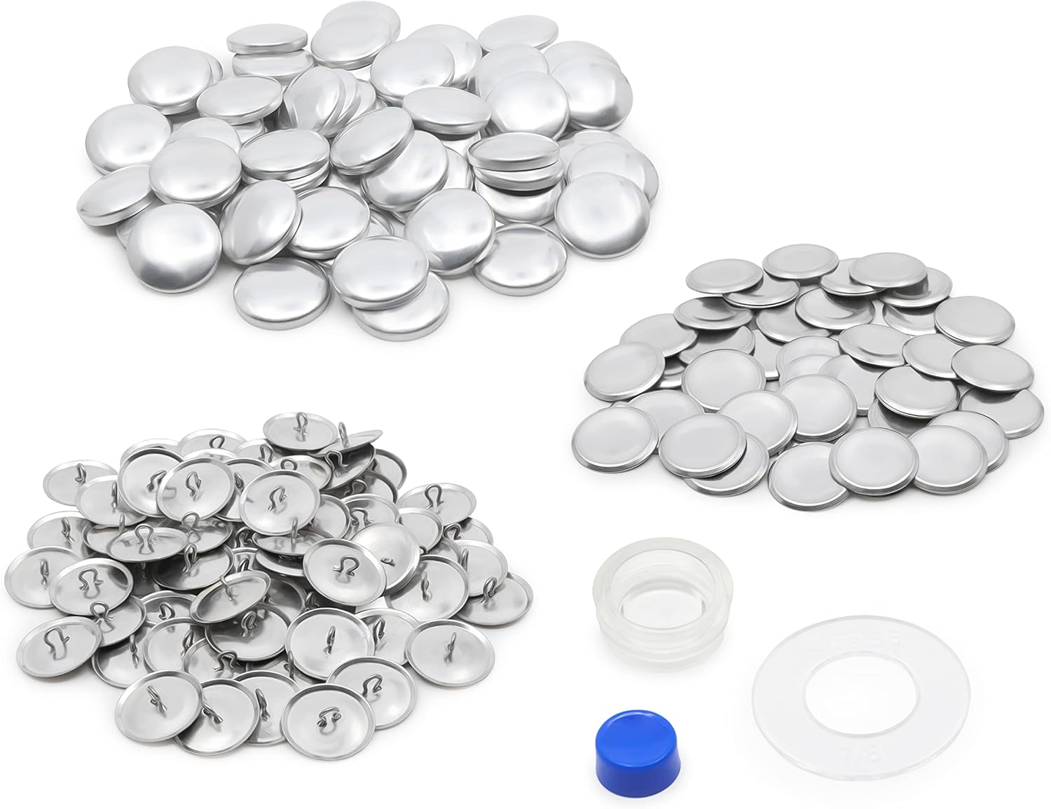 Dritz Cover Button Kit Size 36 Includes Template, Tools & Buttons Fasteners, 7/8", 60Ct, None, Nickel image number 1