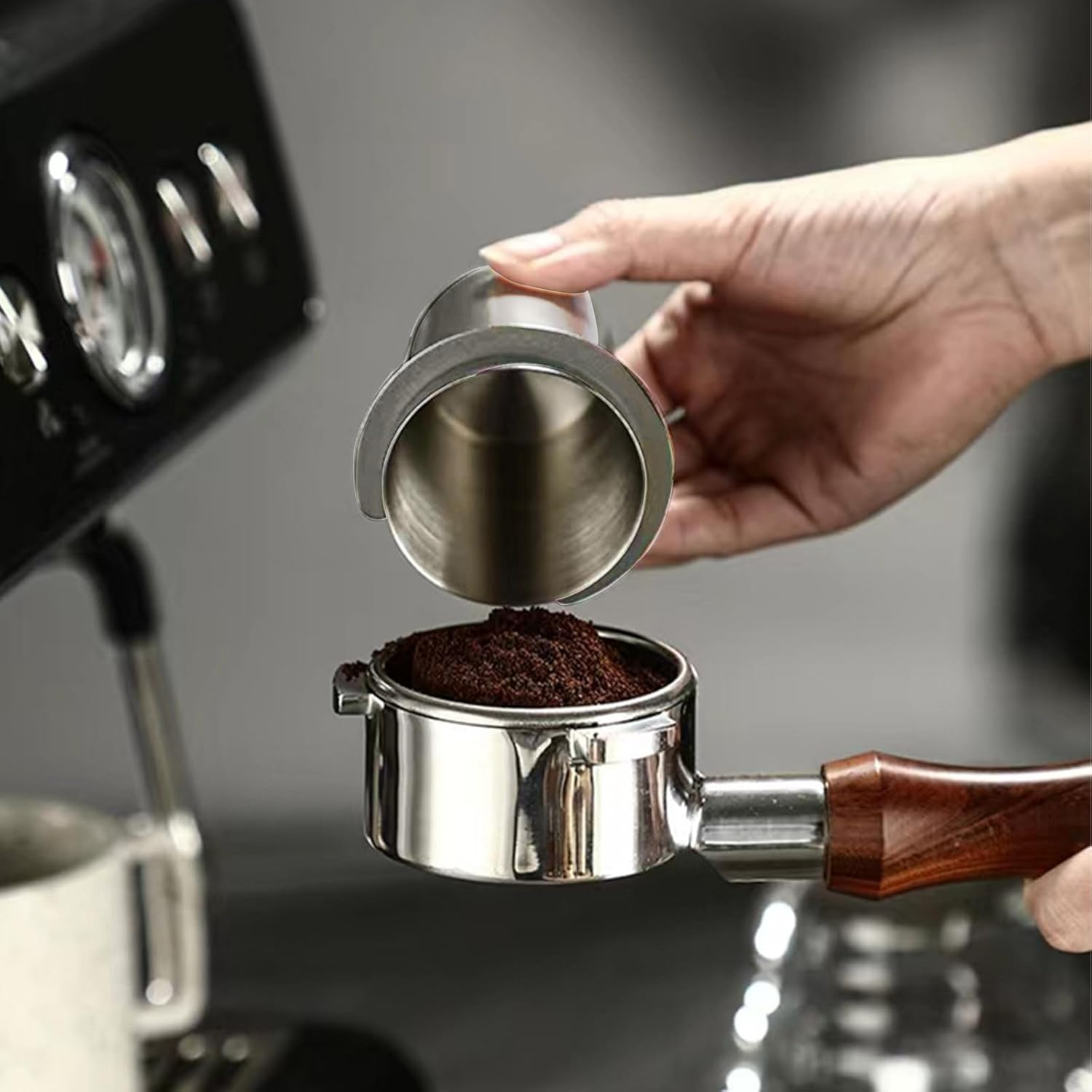 Dosing Cup 58Mm, Coffee Portafilter Dosing Cup Stainless Steel Fits 58Mm Barista Portafilter, Espresso Accessories for Espresso Coffee Machines for Barista, Home, Cafeteria