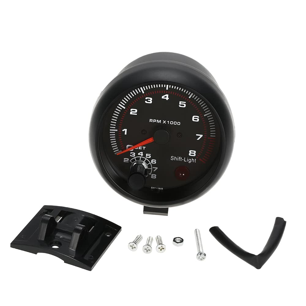 Nurdo Automobile Tachometer, 0-8000 RPM, Black White Light, 92Mm, 12V, ABS Material image number 3
