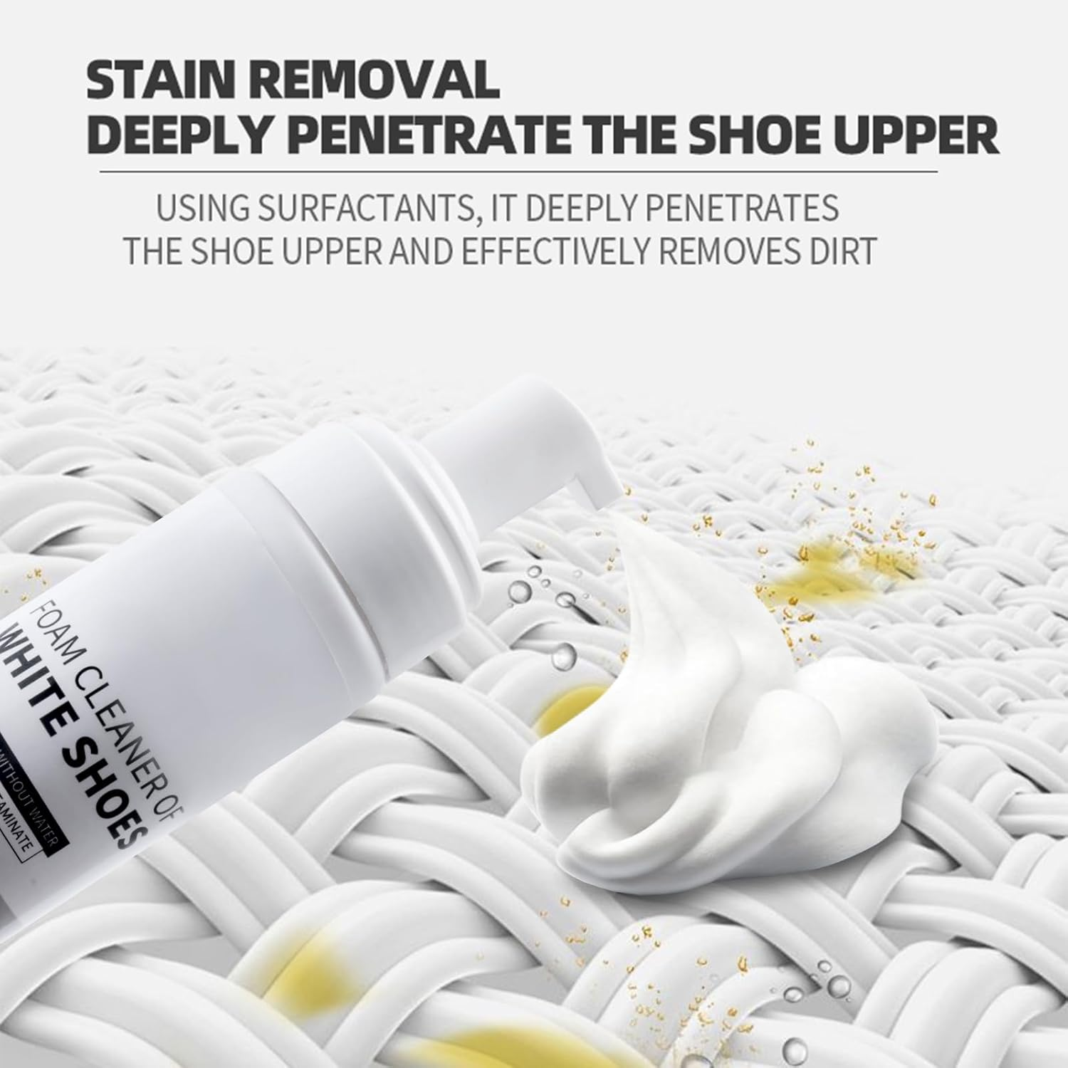 Shoe Cleaner Kit, White Shoe Cleaner Foam, Used to Remove Stains on Sports Shoes, Tennis Shoes, and Leather Shoes(6.76 Oz) image number 3