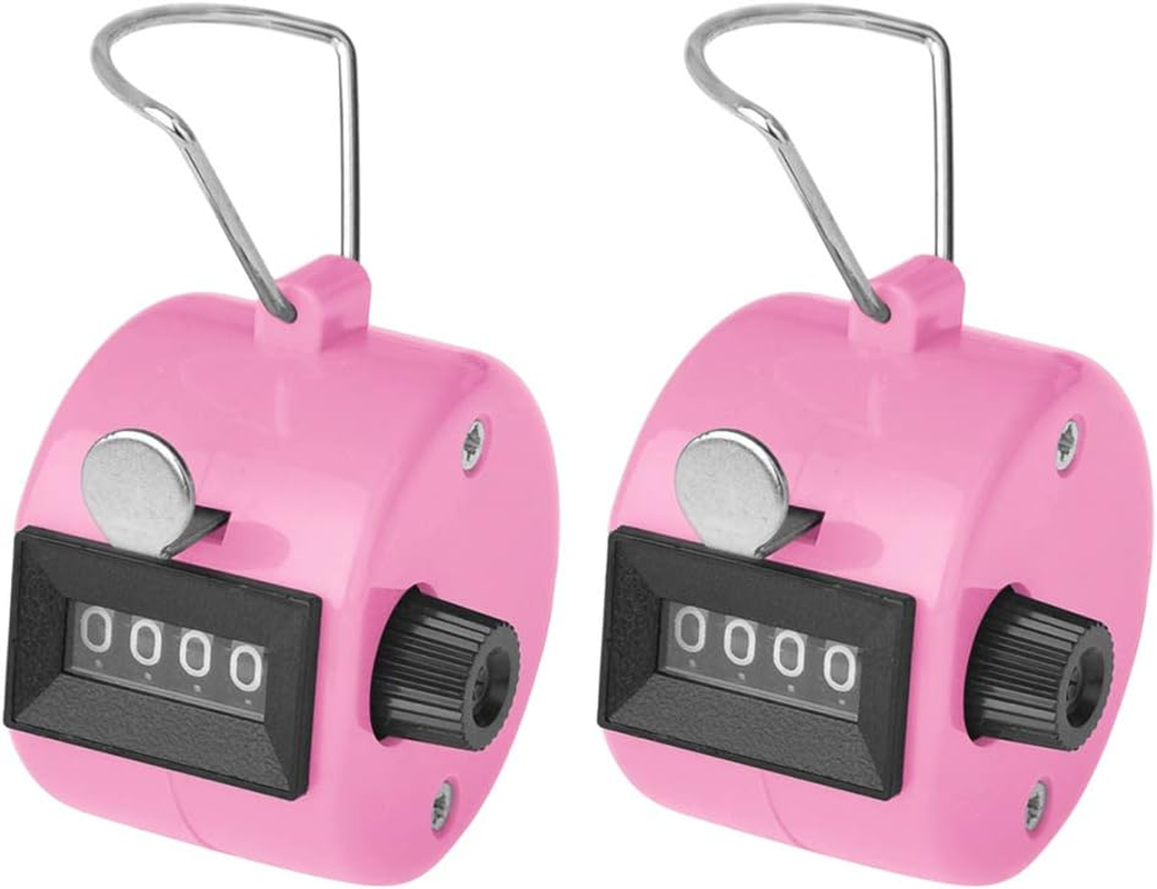 TOPTIE 2 PCS Clicker Counters, Plastic Mechanical Number Pitch Counters, 4-Digit Tally Counters for Sports Events