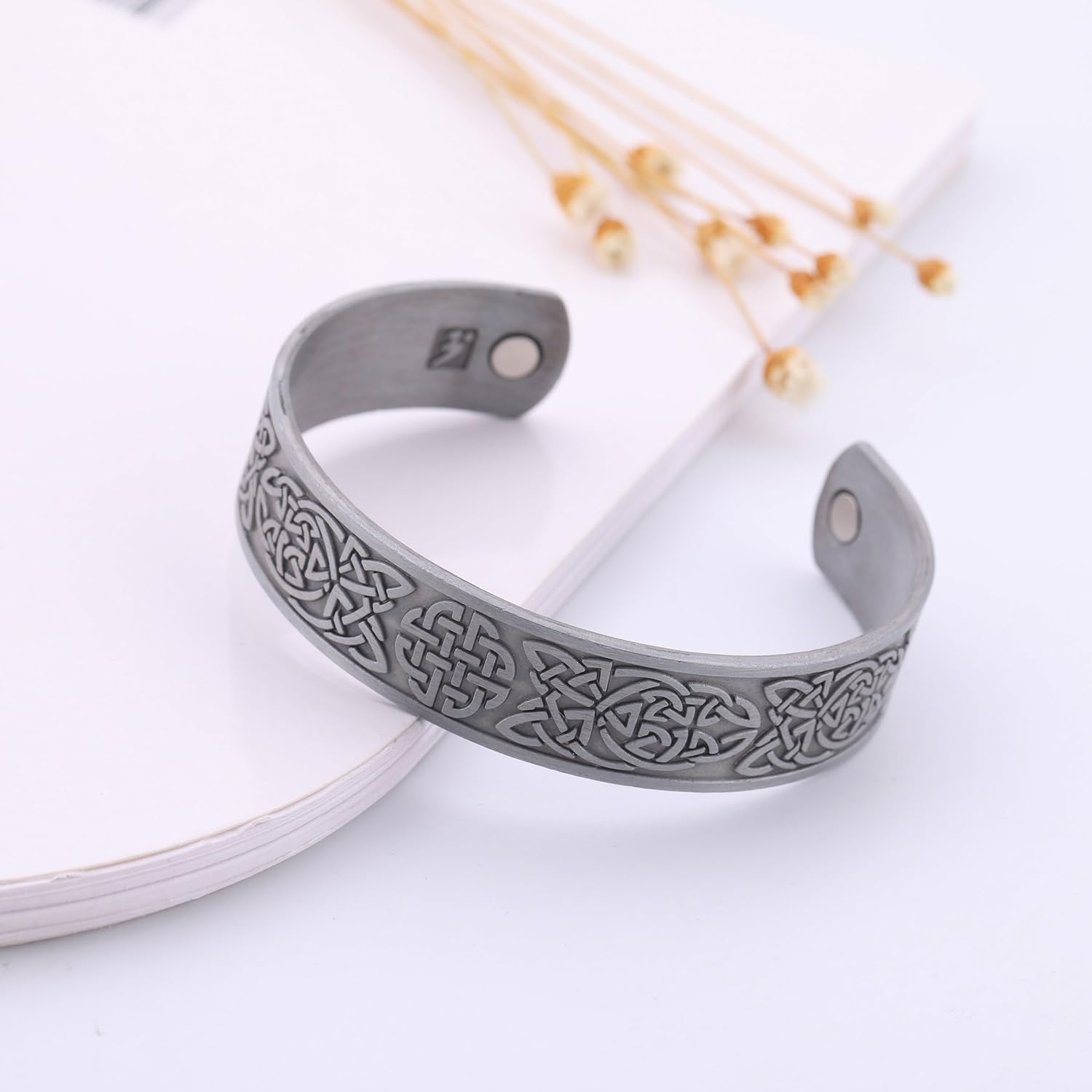 My Shape Classic Irish Celtic Knot Bracelet Magnetic Therapy Cuff Bangle Irish Pattern Jewelry - Copper image number 5