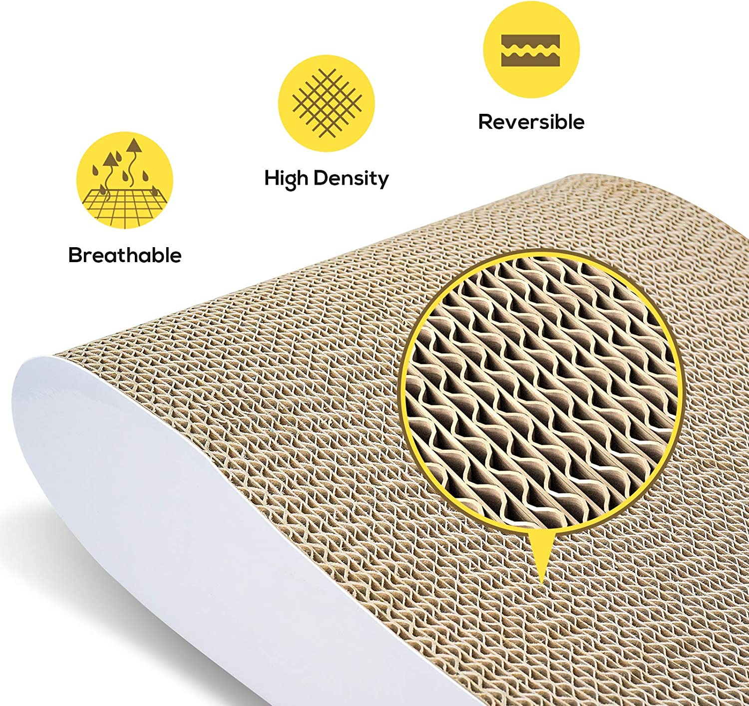 Aibuddy Cat Scratcher, Curve Scratching Pad Reversible Cardboard Lounge Bed with Organic Catnip [ 44X 25X 7Cm, Superior Cardboard & Construction] image number 1