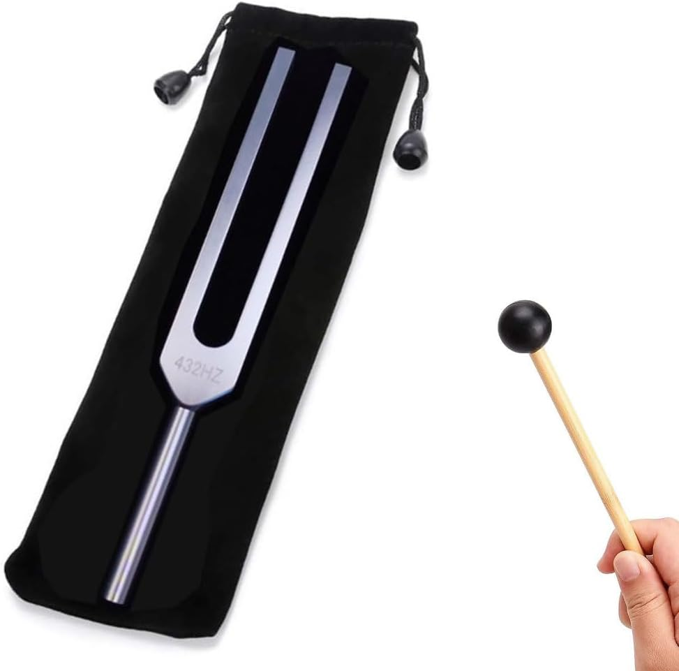 Armastuse 432Hz Aluminum Alloy Tuning Fork Instrument with Percussion Hammer Chakra Hammer Ball Diagnostic Ear Tuning Fork for Healing Sound Therapy image number 2