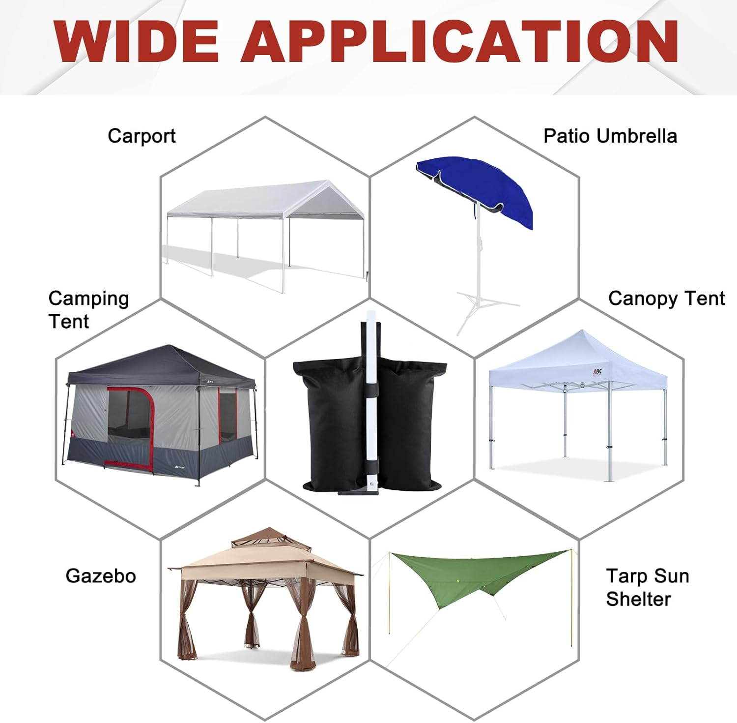 ABCCANOPY Outdoor Gazebo Weight Bags for Instant Pop up Folding Marquee Party Stall Tent Leg Weights,Gazebo Sand Bags 4Pcs-Pack image number 3