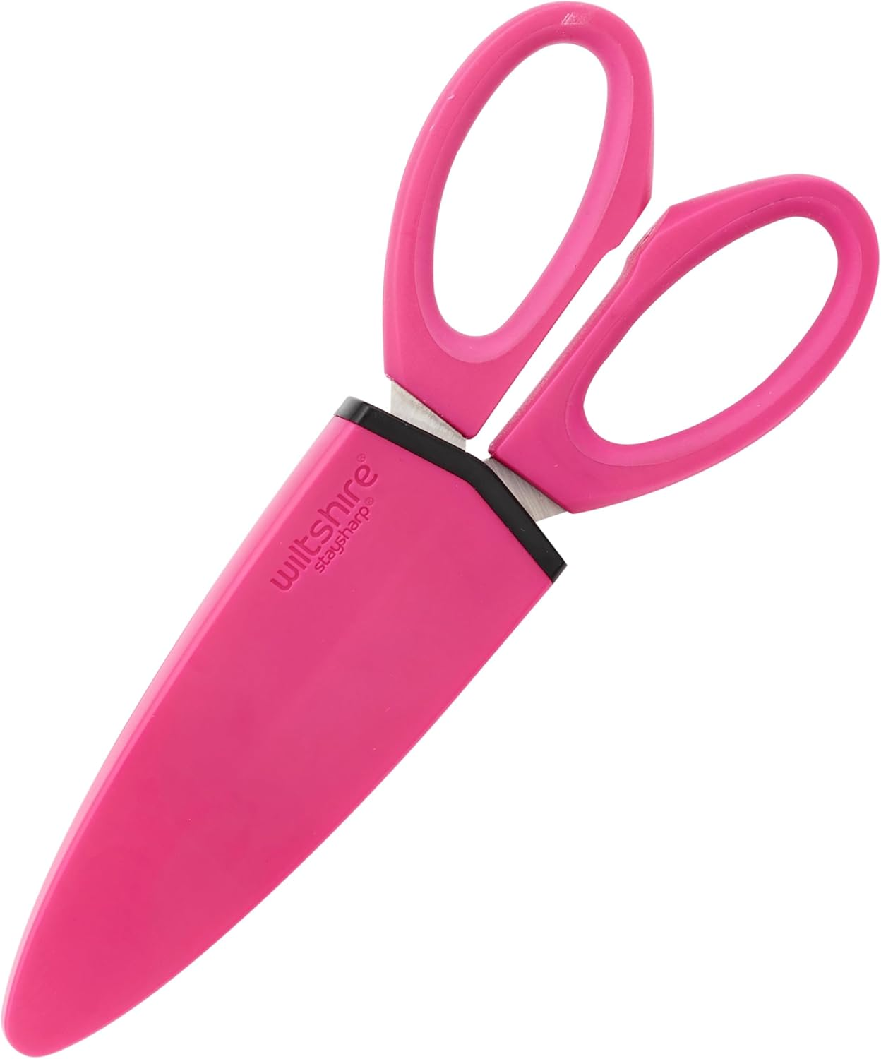 Wiltshire Staysharp Kitchen Scissors with Built-In Sharpener &ndash; Limited Edition Pink, Patented Self-Sharpening System, Soft Touch Pull-Apart Handles and Slim Scabbard image number 2