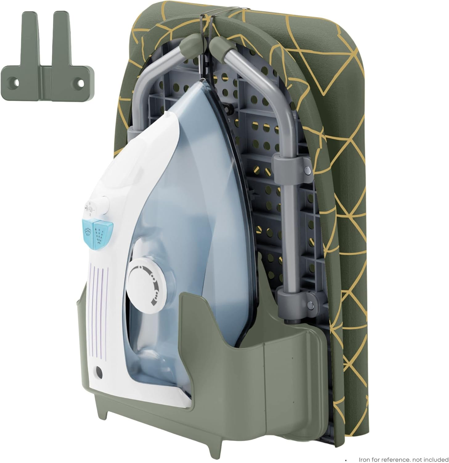 Xabitat Table Top Ironing Board W/Wall Mount | D-Crease | Portable Space Saving Mini Laundry Room Iron Board | Foldable Small Ironing Board with Iron Holder | Grey