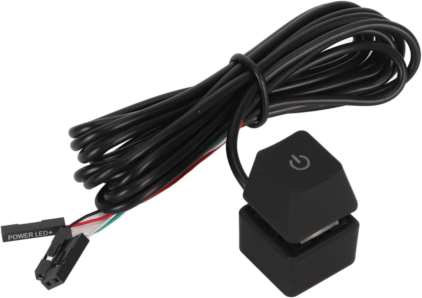 Ejoyous Desktop PC Power Button Extension (6.6Ft/2M) ABS Material, Blue Mechanical Switch 7 Color Gradient Light, for Home/Office/Internet Cafe with Installation Accessories image number 1