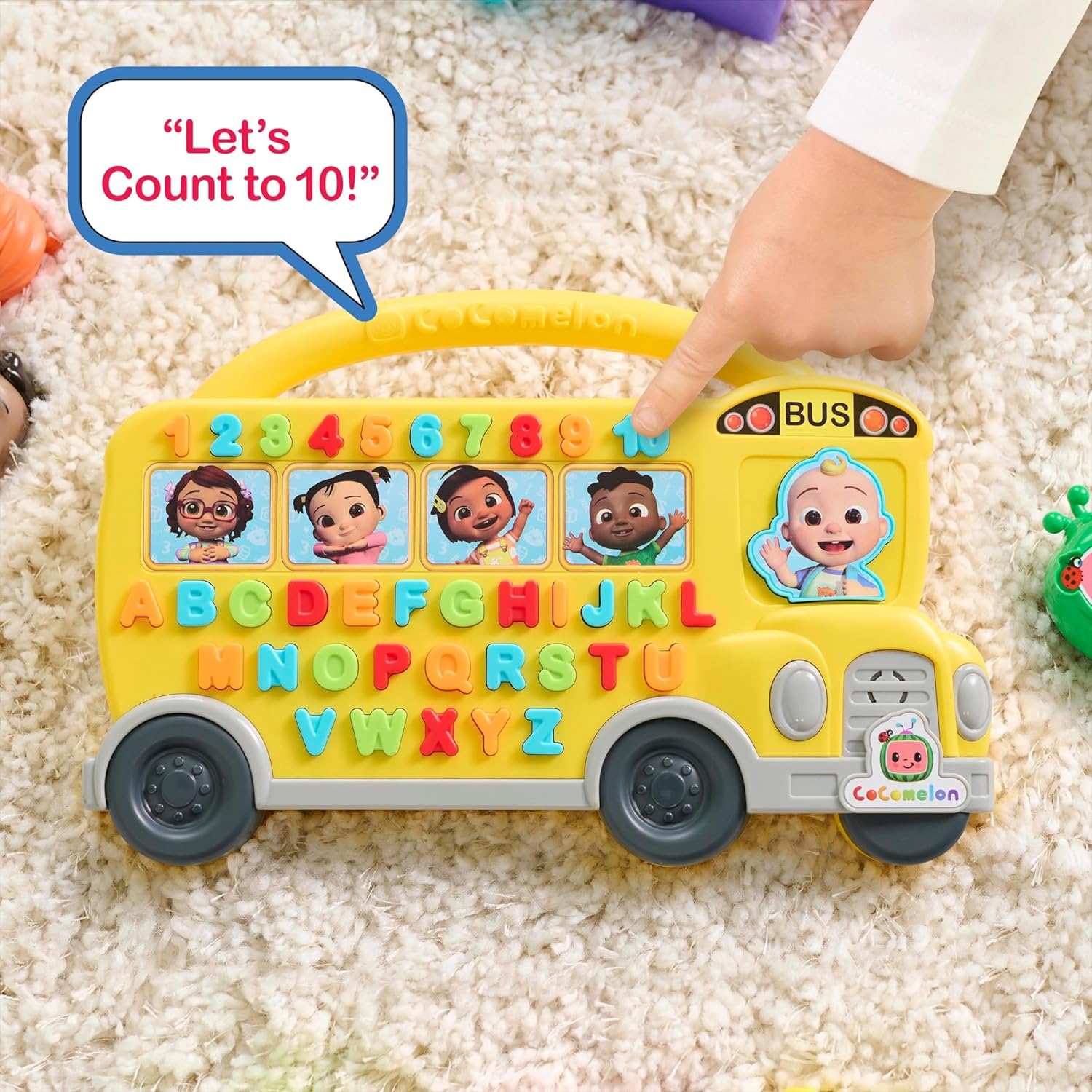 Cocomelon Learning Bus, over 85 Learning Phrases, Counting, Alphabet, Music, Sounds, Yellow, Kids Toys for Ages 18 Month by Just Play image number 3