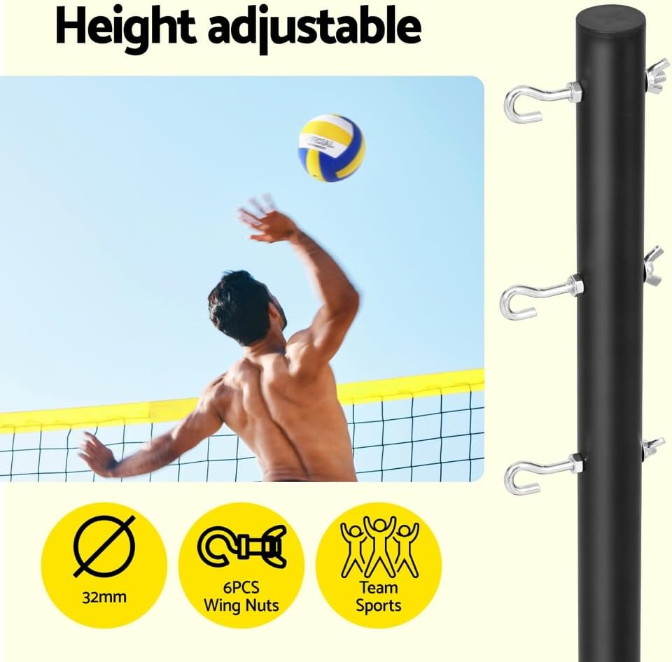 Everfit 9M Portable Volleyball Net Set with Ball Boundary Lines Badminton Tennis image number 4