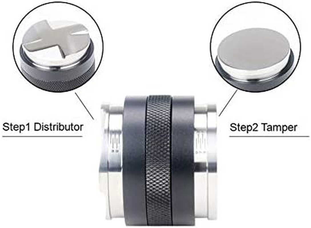 NEOUZA 53Mm Coffee Distributor & Tamper, Dual Head Coffee Leveler Compatible with Breville 54Mm Portafilter Coffee Machine Accessories, Adjustable Depth image number 2