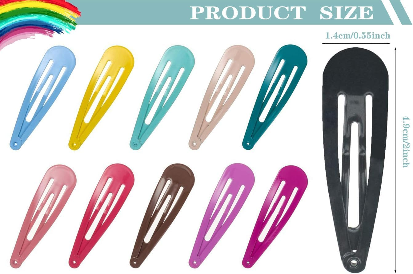 DAZISEN 40 Pack Hair Clips for Girls Metal Snap Kids Barrettes Women'S Hair Accessories，Colorful Candy Lovely Simple Hairstyle Clips，Black - Beige image number 2