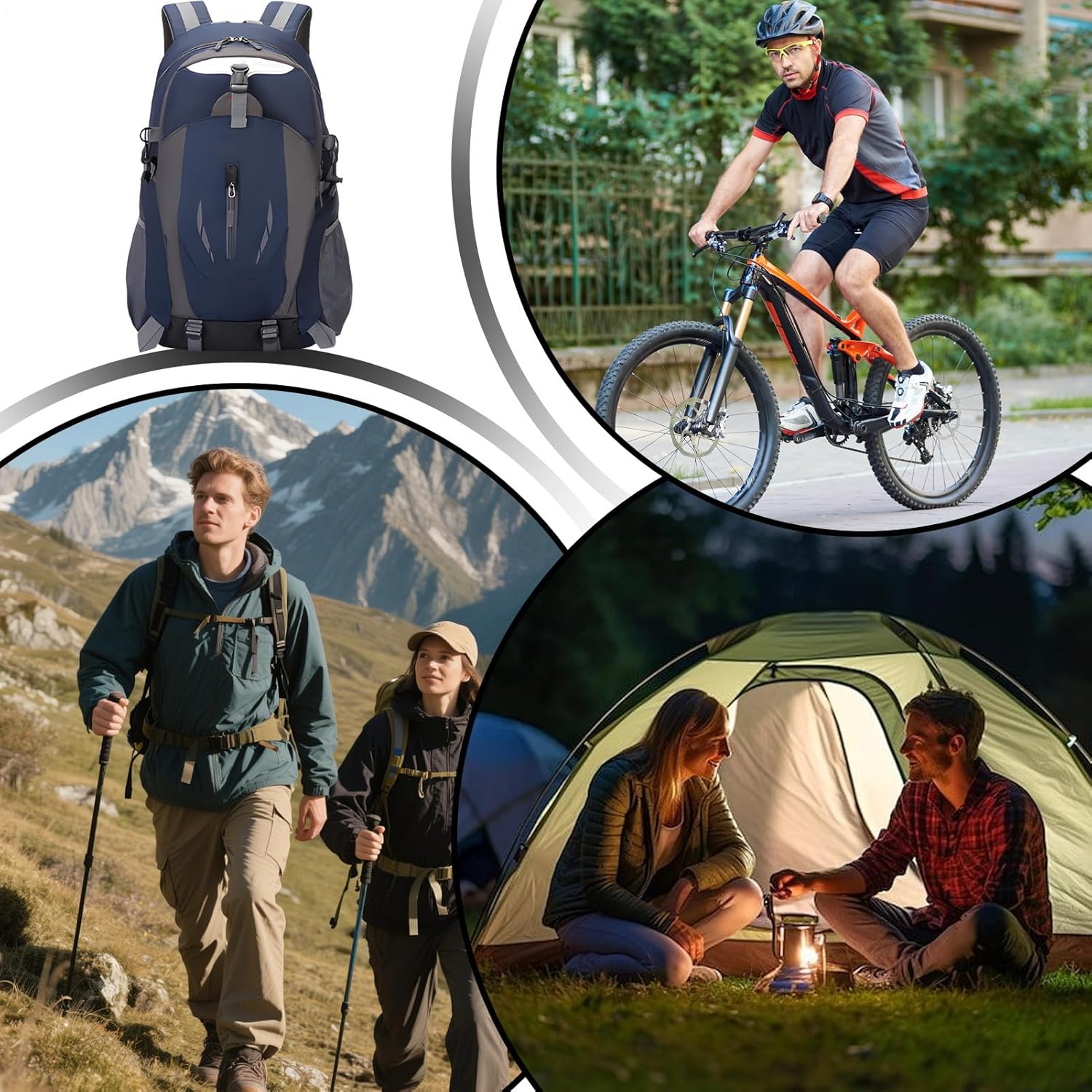 Hiking Backpack Men | 40L Lightweight Backpack Camping Bag | Waterproof Storage Organizer Reflective Gear for Men Backpacking Mountaineering Climbing Cycling image number 1