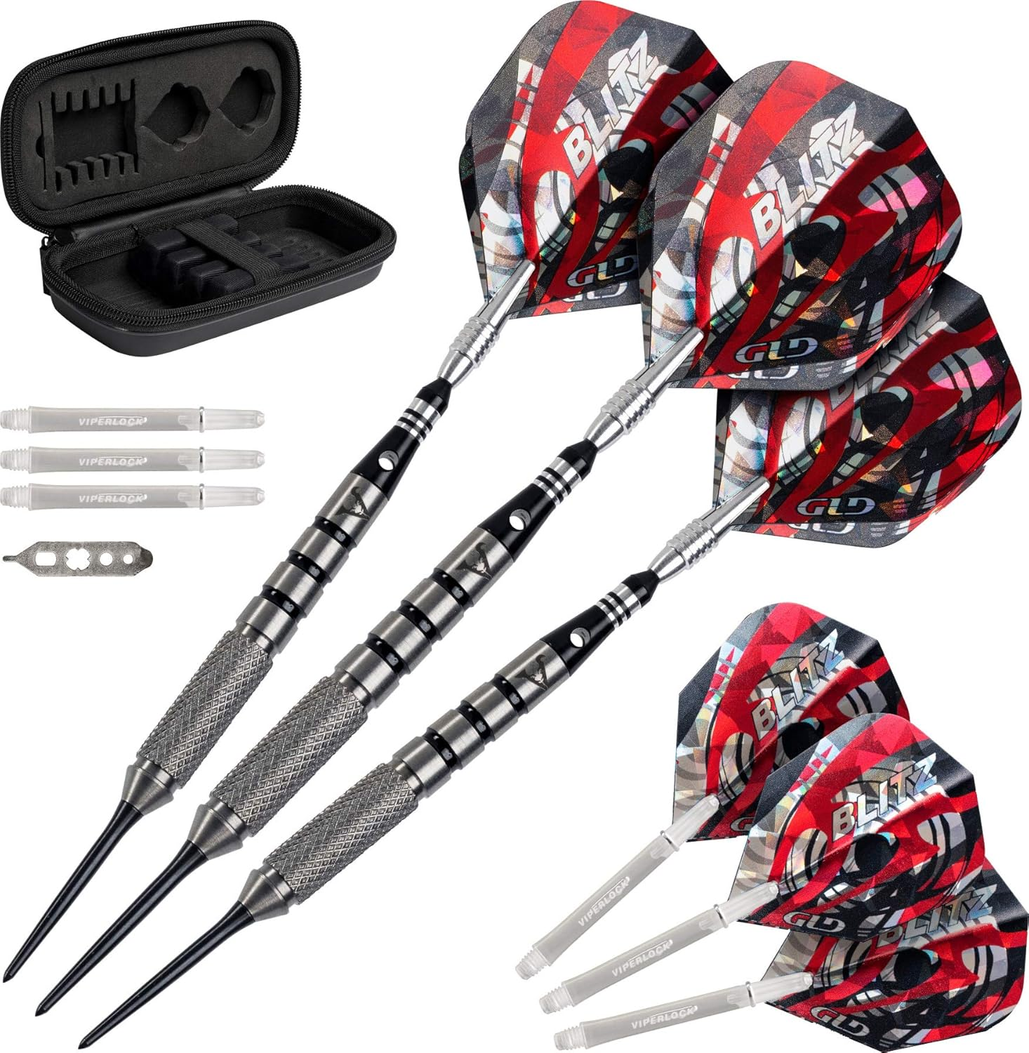 Viper Blitz 95% Tungsten Steel Tip Darts with Storage/Travel Case