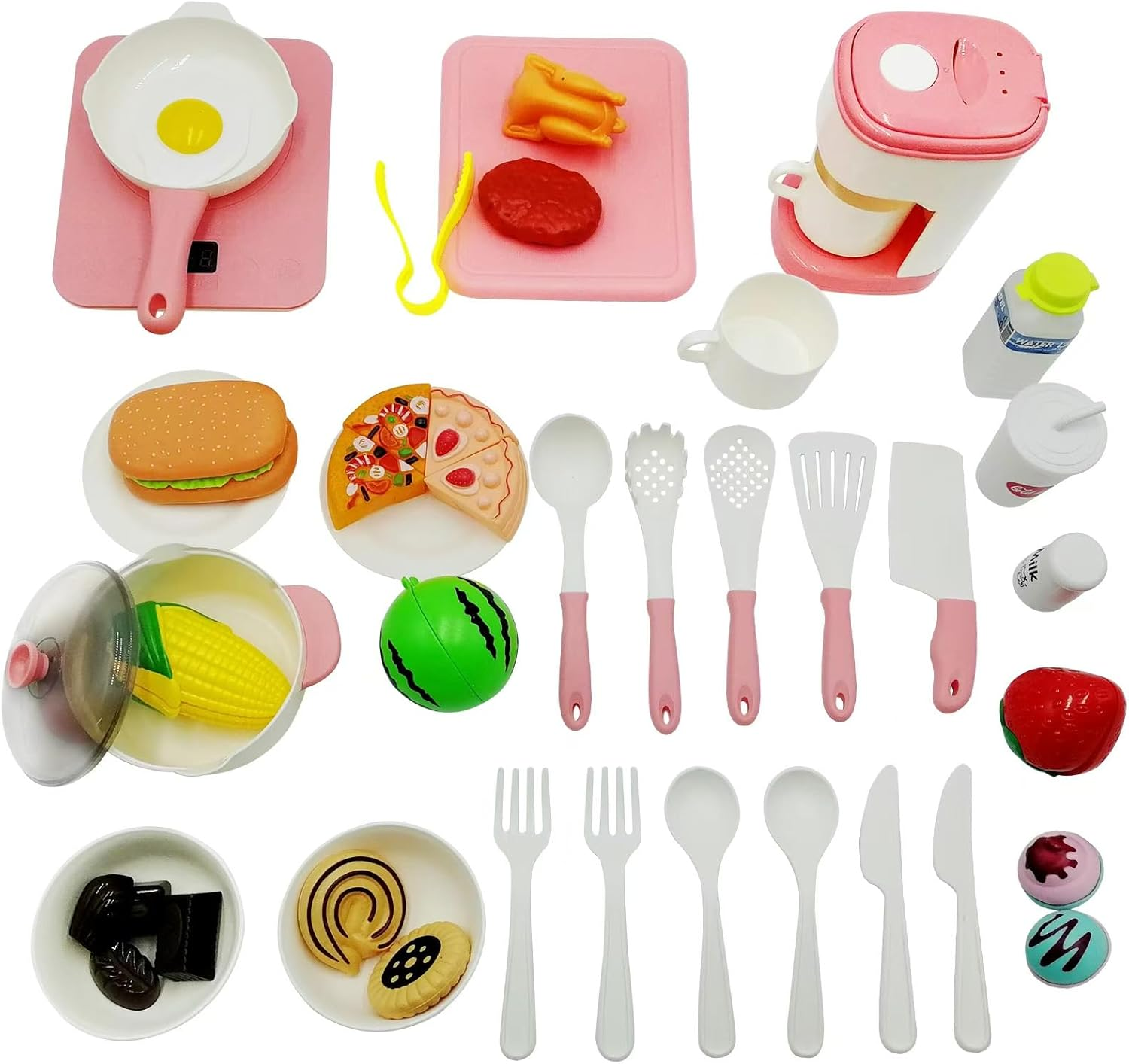 48-Piece Toddler Cooking Set with Realistic Stove & Utensils &ndash; Pretend Play Kitchen Toys for Kids (3-8 Years) Bpa-Free, Skill-Developing, Christmas Birthday Gift image number 3