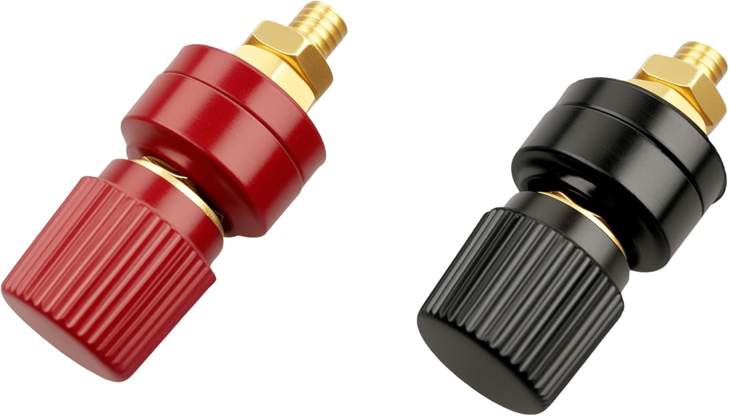 EFGTEK M8 Brass Battery Terminal Stud Connector Terminal,8Mm Remote Battery Binding Post Junction Post Block Terminal Kit, Pack of 2 (1 Red and 1 Black) (M8) image number 5