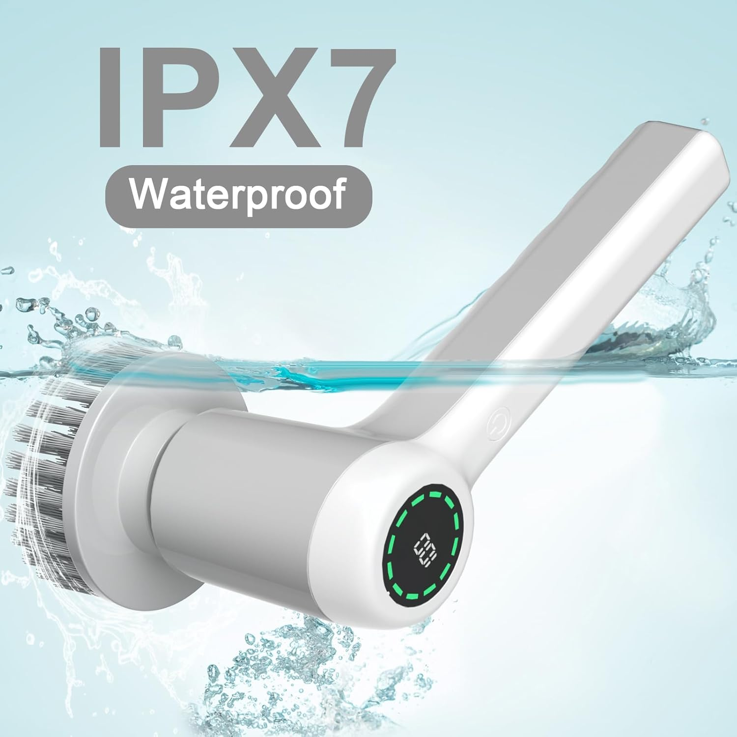 Cordless Electric Spin Scrubber &ndash; 5-In-1 Waterproof Brush Set with 2 Speeds & LED Display | Ideal for Bathroom Grout, Kitchen Grease, Tile & Tubs image number 3