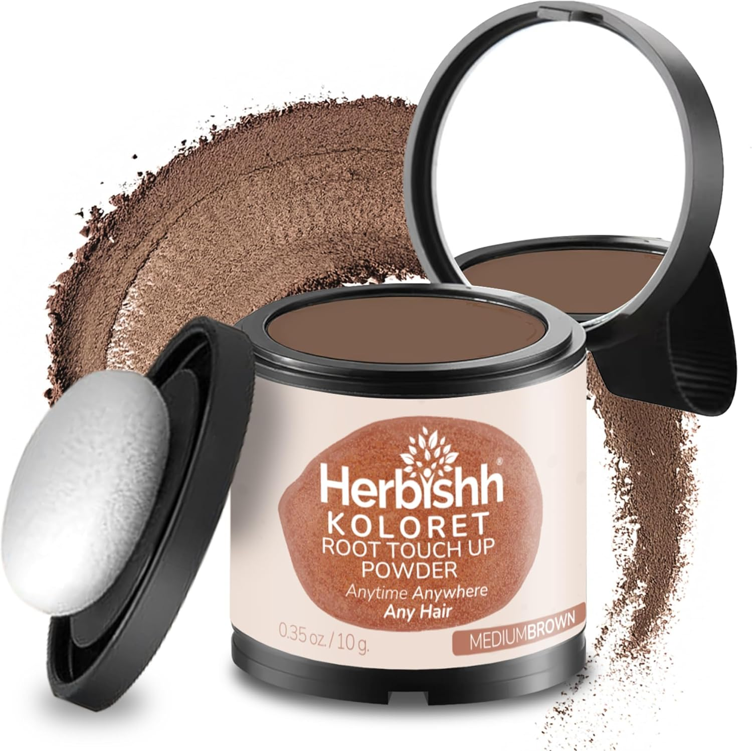 Koloret Root Touch up Powder&ndash; Medium Brown Powder for Women & Men, Instant Root Cover up for Gray Coverage, Hairline Concealer for Thinning Hair & Bald Spots, Water-Resistant & Smudge-Proof, 10G image number 7