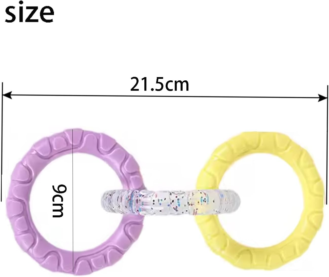 Roczential 3-Ring Dog Chew Toy, Indestructible Rubber Dog Toys, Puppy Teething Rings Toys for Small Medium Large Dogs (Yellow + Transparent + Purple) - Blue + Transparent + Purple image number 3