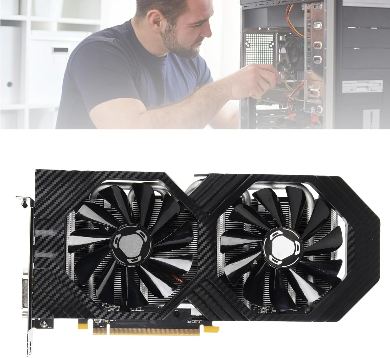 Radeon RX590 Graphics Card 8GB Video Card for Pc Gaming, GDDR5 256Bit, PCI Express 3.0 with Dual Fan, Displayport, DVI, Gaming Video Card for Desktop image number 2