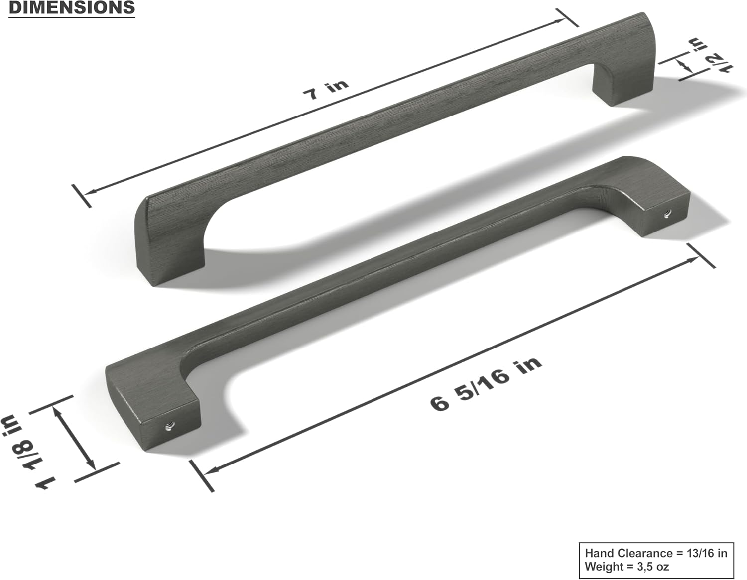 Monti Hardware | 1 Pack Gun Metal 6.3 Inch Hole Center | Cabinet Handles Bathroom Home Decor Drawer Pulls | Stainless Metal Kitchen Cabinet Handles | Etna Collection