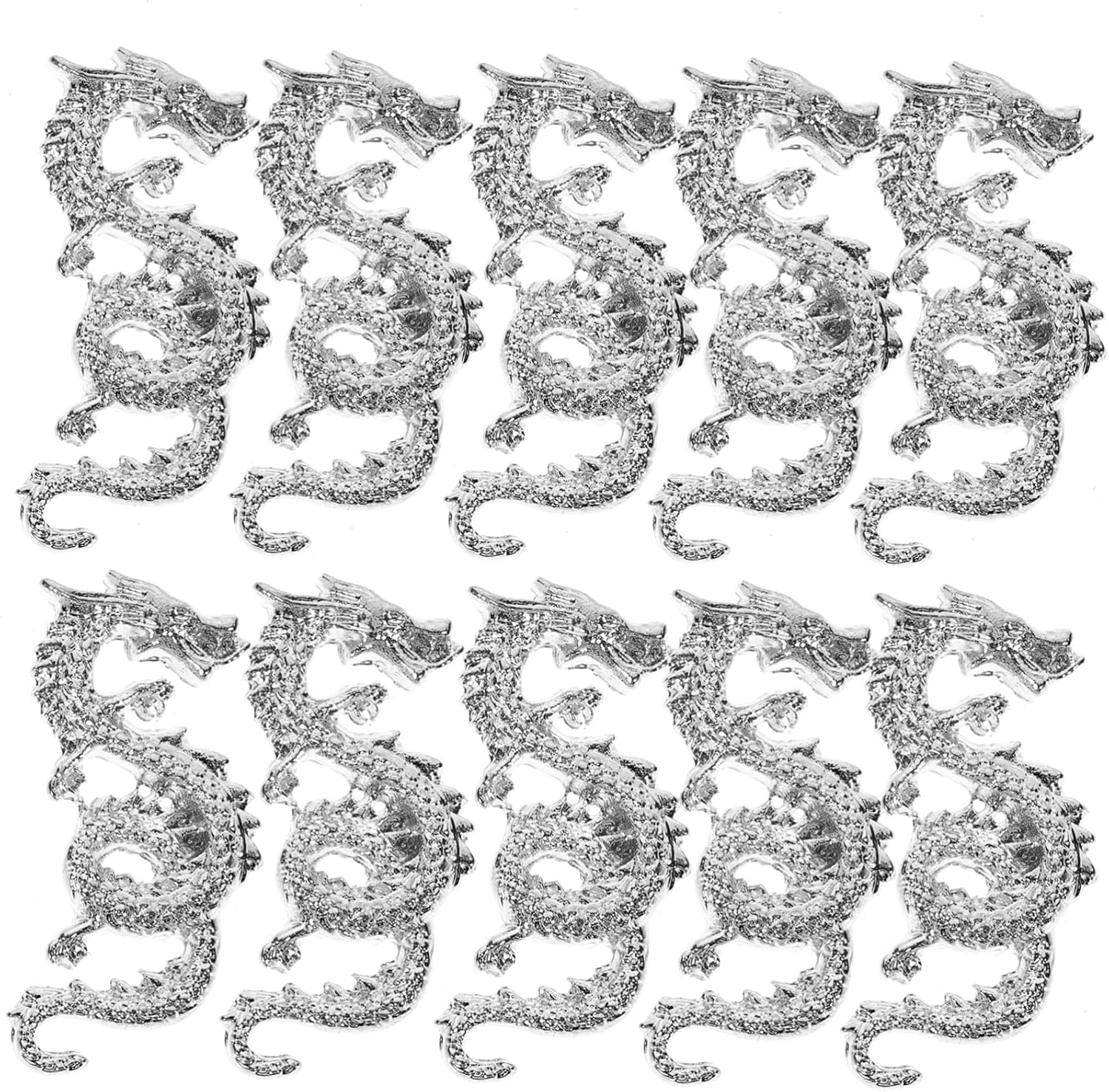 Nail Art Charms Small Gold Dragon Design 10Pcs Manicure Gems Nail Decoration Supplies for Women Christmas DIY