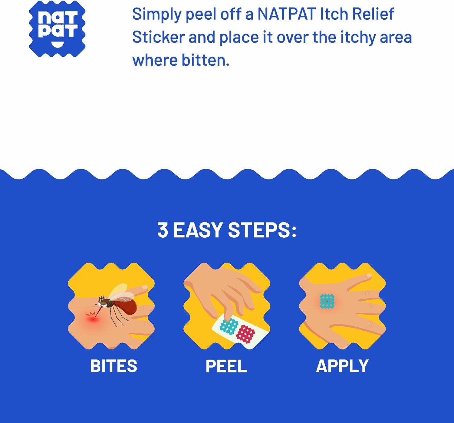 NATPAT Magic Patch Itch Relief Stickers - Insect Bite Patch for Mosquitos, Ticks, Midges, Sandflies, and Bed Bug Bites - Buzzpatch - 30 Count image number 6