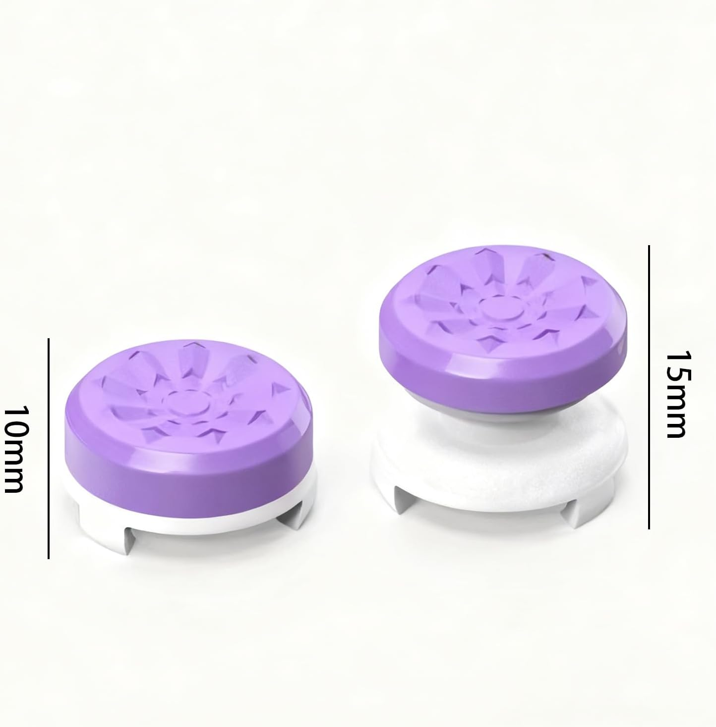 Luzcauwy 2 Pack Precision Thumb Grips for PS5 PS4 Controller, Purple Analog Stick Covers 1 High 1 Mid Rise, anti Slip Rubber Button Caps to Greatly Enhance Aiming Accuracy in FPS Games - Black image number 5