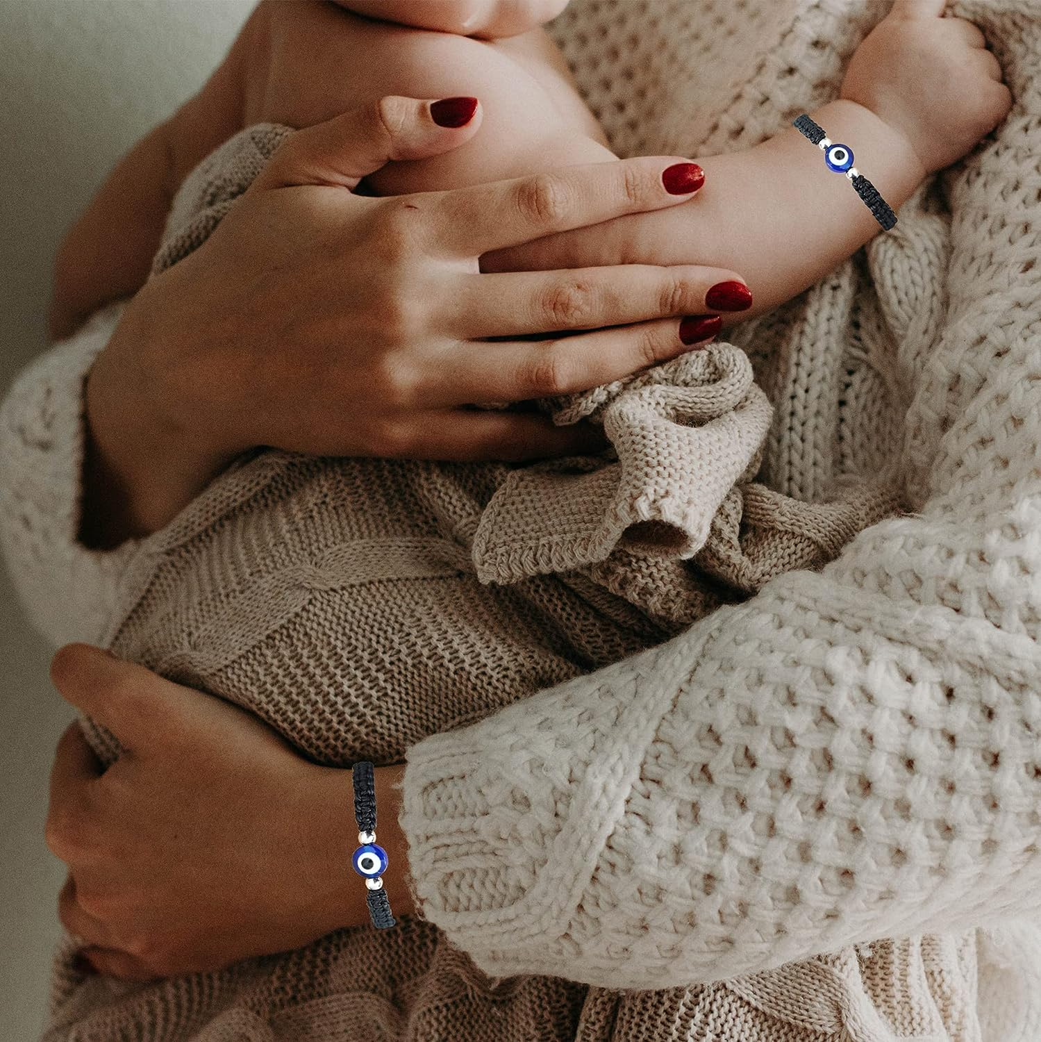 2 Pcs Evil Eye Bracelets for Women, Protection Bracelet for Men Kids, Negative Energy Evil Eye Jewelry Nazar Bracelet, Red String Bracelet for Protection image number 4