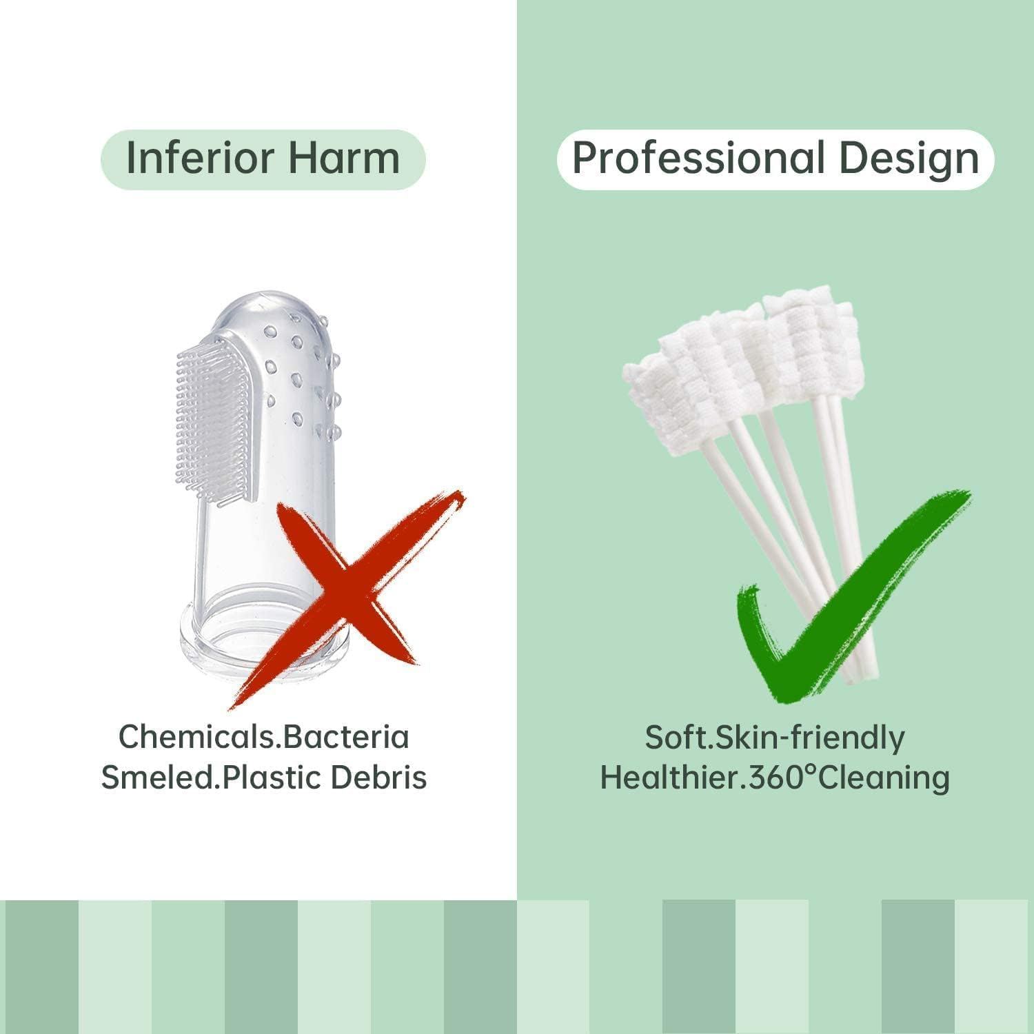 Mumoo Bear 42Pc Baby Tongue Cleaner Gauze, Baby Toothbrush Disposable Oral Cleaner, Toddler Toothbrush for Tooth Mouth Gum Clean, Infant Toothbrush Oral Cleaning Stick, Baby Mouth Cleaner Newborn image number 1