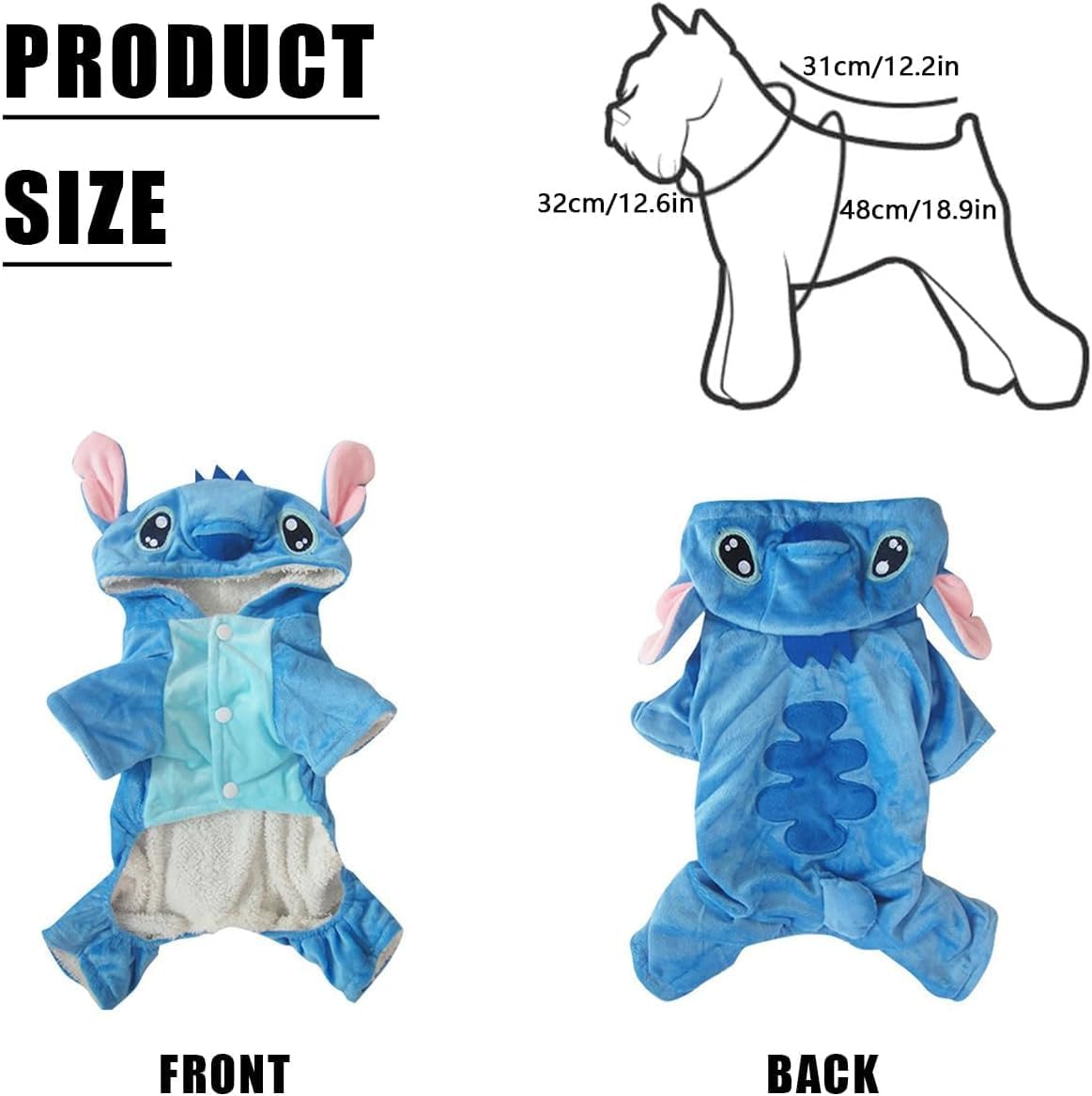 Puppy and Cat Cartoon Style Costumes,Funny Winter Hoodie for Halloween and Christmas Cosplay (Size L) image number 2