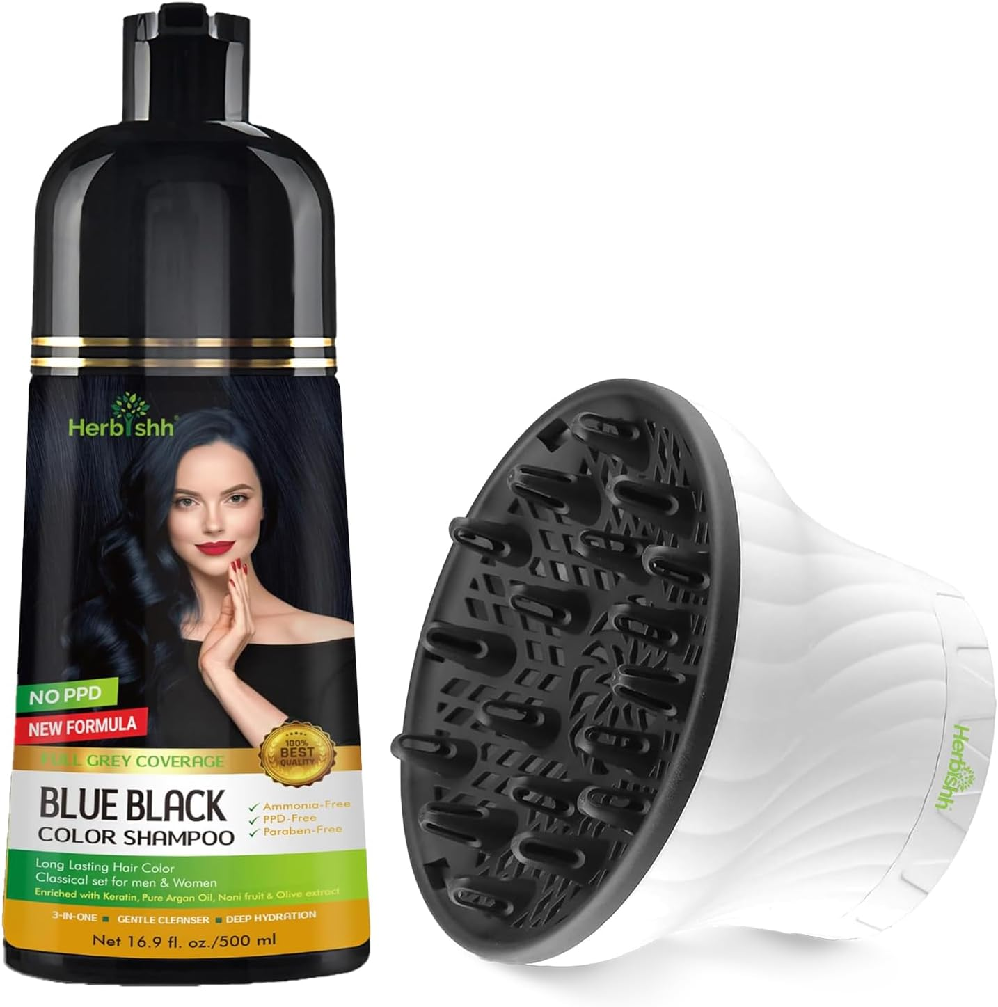 Chestnut Brown 3 in 1 Hair Dye Shampoo Hair Dryer Diffuser Attachment