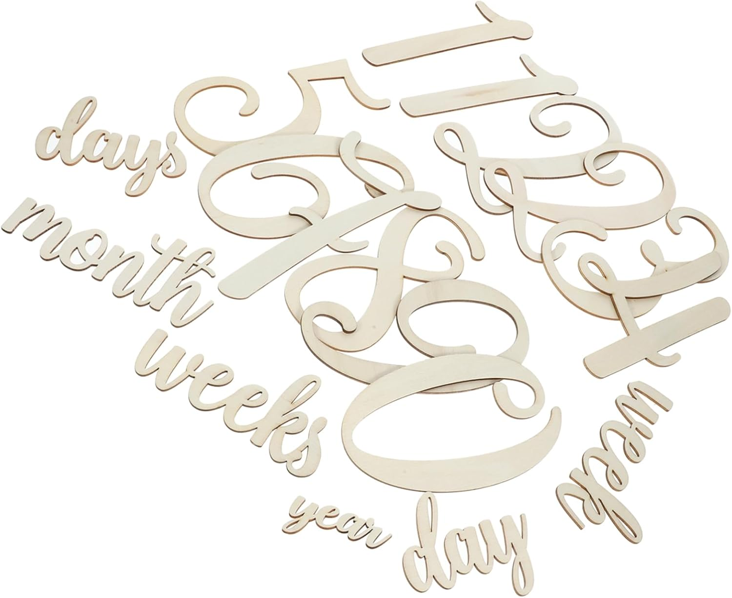 Yardwe 19Pcs Wooden Milestone Cards Newborn Photography Props Monthly Growth Milestone image number 3