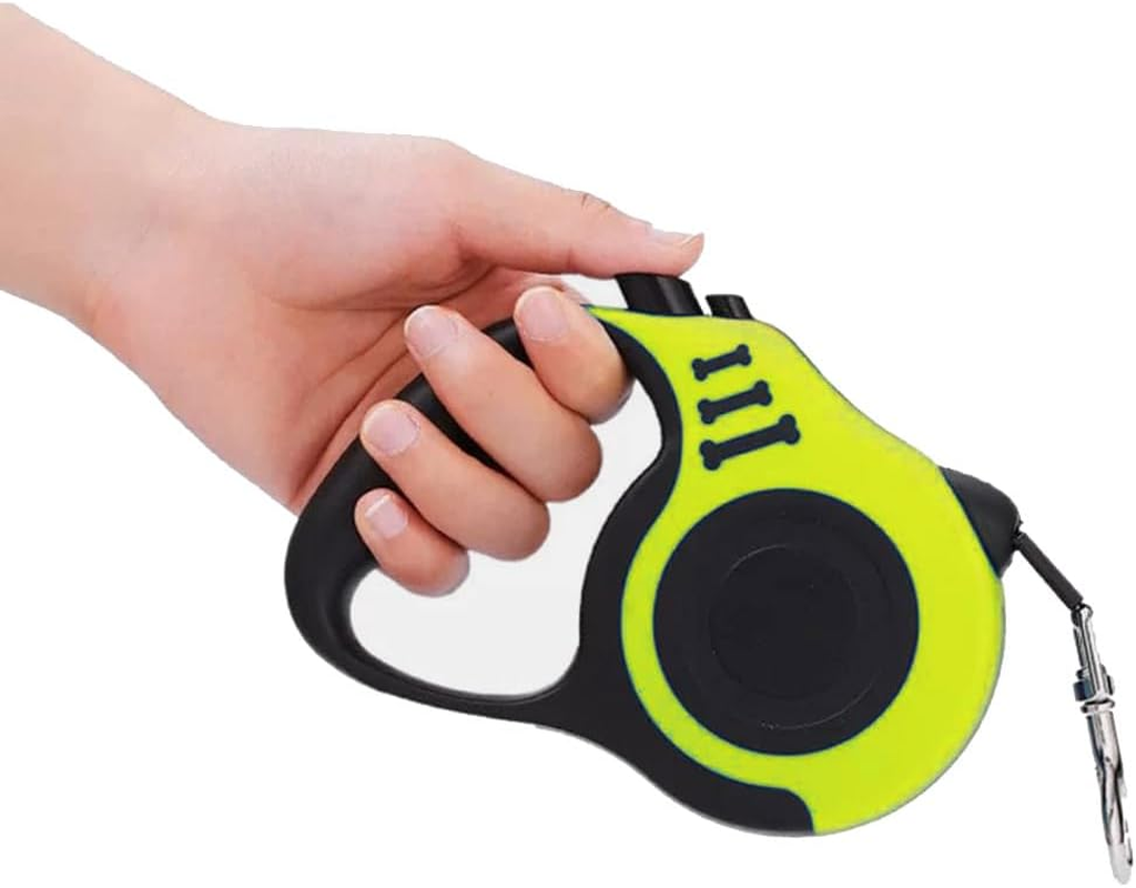Ergonomic Extendable Lead for Dogs, Cats and Pets up to 12 Kg, Extendable 5 M, Yellow image number 1