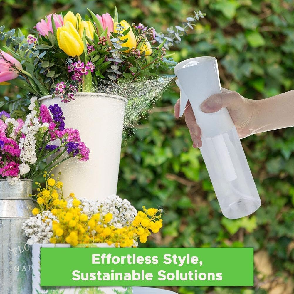 VIGOR PATH Continuous Nano Fine Mist Hair Spray Bottle - Reusable Beauty and Cleaning Solution - Ideal for Hairstyling & Plant Care - 10.1Oz/300Ml (Pack of 2) image number 6