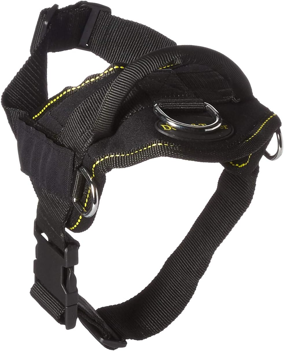 DT Fun Works Harness, Service Dog, Black with Yellow Trim, Small - Fits Girth Size: 22-Inch to 27-Inch image number 1