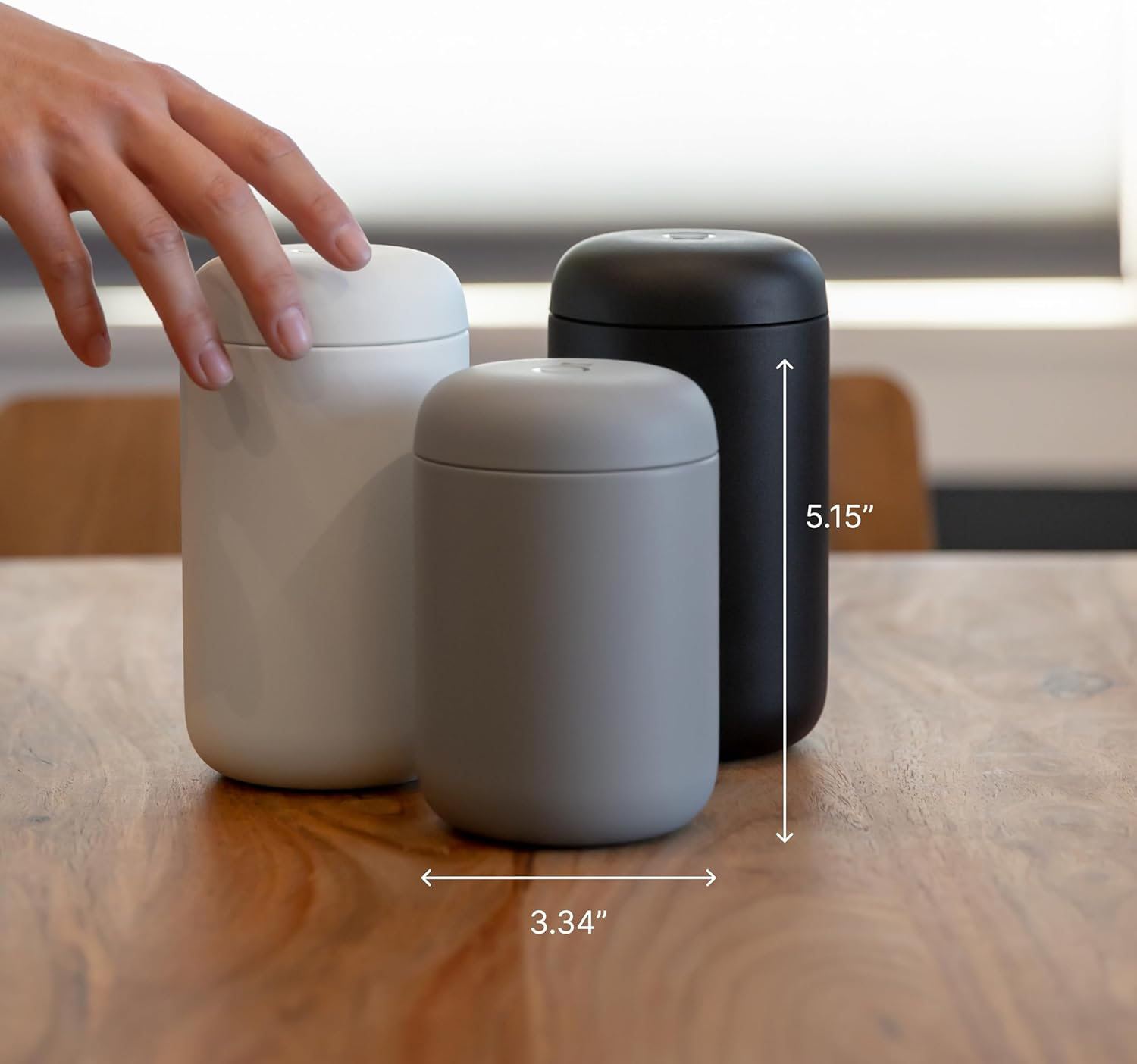 Fellow Carter Everywhere Travel Mug - Wide Mouth Vacuum-Insulated Stainless Steel Coffee and Tea Tumbler with Ceramic Interior, Matte Grey, 12 Oz Cup image number 3