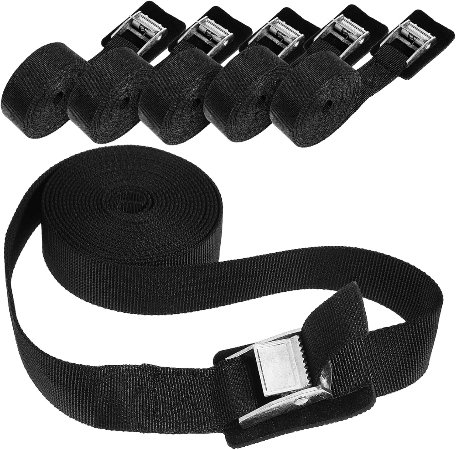 UKCOCO 6 Pcs Adjustable Packing Bands with Zinc Buckles Nylon Cargo Straps for Securing Luggage Bikes Furniture and Moving Items with Locking Safety Function image number 2