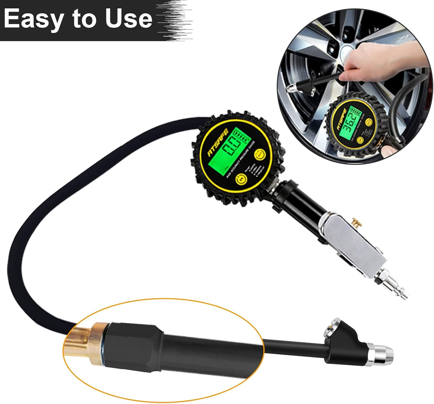 GODESON Air Chuck,1/4" FNPT Extended Reach Dual Head Chuck Set with Quick Plug,2-Way Connect Tire Chucks for Bikes,Motorcycle,Car,And Etc,Tire Air Chuck for Tire Inflator Gauge or Air Compressor