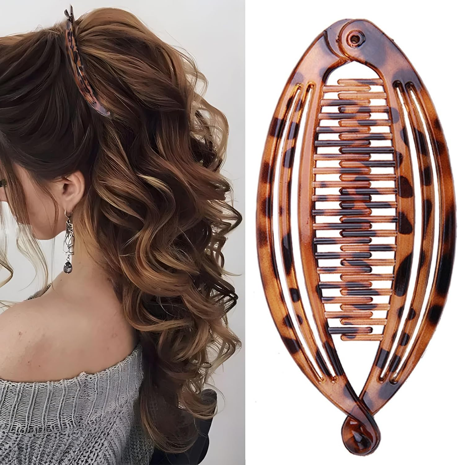 Pack of 3 Banana Clip Hair, Banana Clip, Banana Hair Clips, Retro Female Hair Accessory Hair Comb, Vintage Fish Tail Hair Clip, Women'S Ponytail Banana Clips, Hair Clips