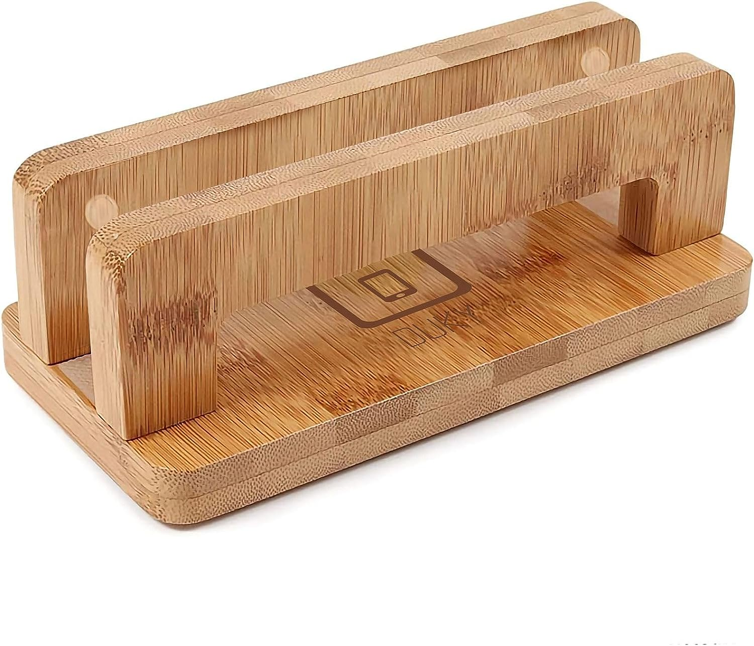 Duky Vertical Laptop Stand Holder, Desktop Wooden Bamboo Stand for Macbook with Adjustable Dock Size, Fits All Macbook, Surface, Chromebook and Gaming Laptops (Up to 17.3 Inches) Ipad, Tablets image number 5