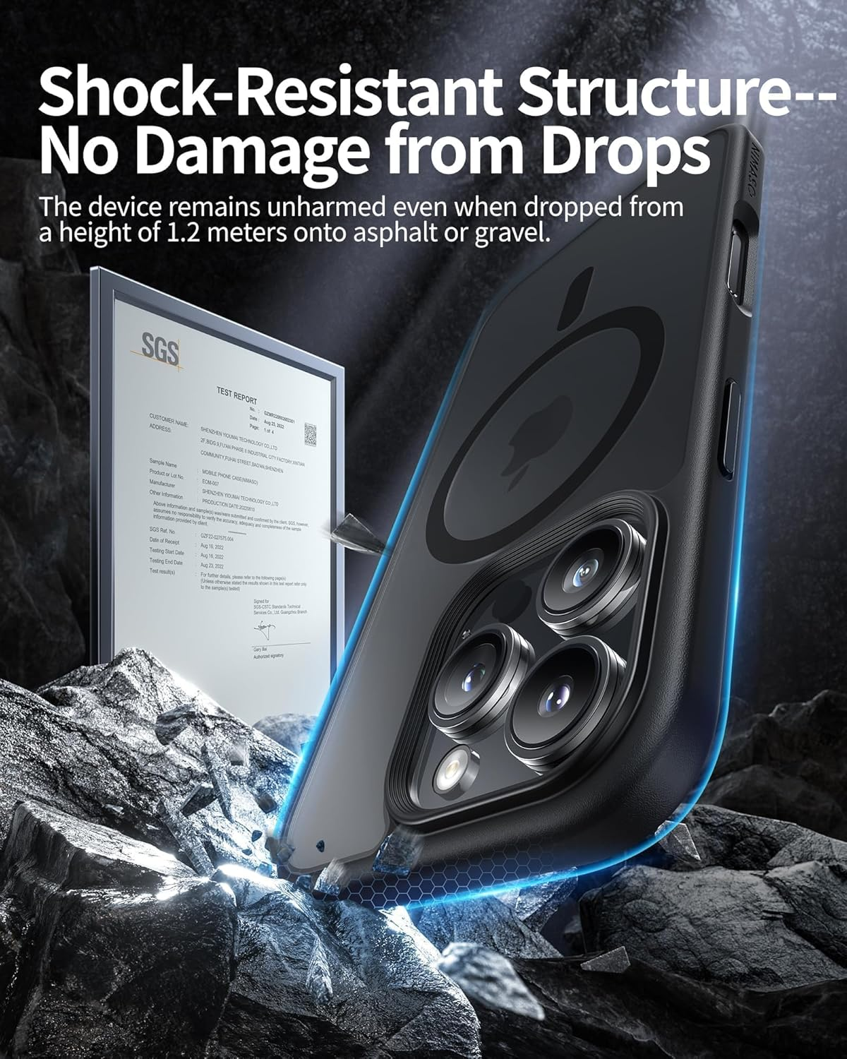 NIMASO for Iphone 16 Pro Max Case,Compatible with Magsafe,Shockproof Military-Grade Protection Cover, Slim Anti-Scratch Magnetic Phone Case for Iphone 16 Pro Max (6.9 Inch) image number 3