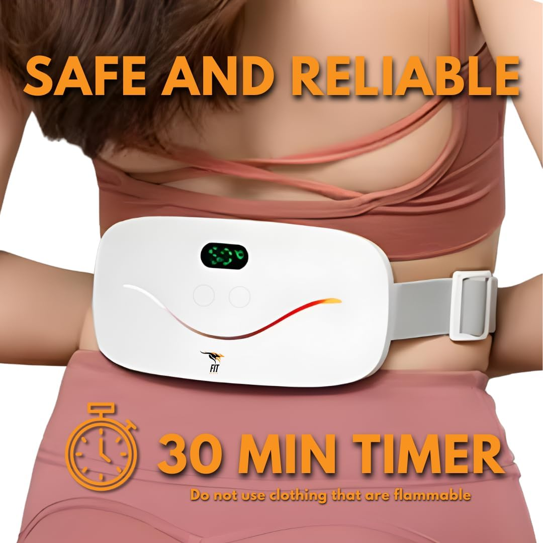 Heating Pad for Cramps, Cordless Portable Menstrual Heating Pad for Pain Relief with 4 Heat Levels and 4 Vibration Massage Modes, Fast Back or Belly Heating, Ideal Gifts for Women, Girls (White) image number 2