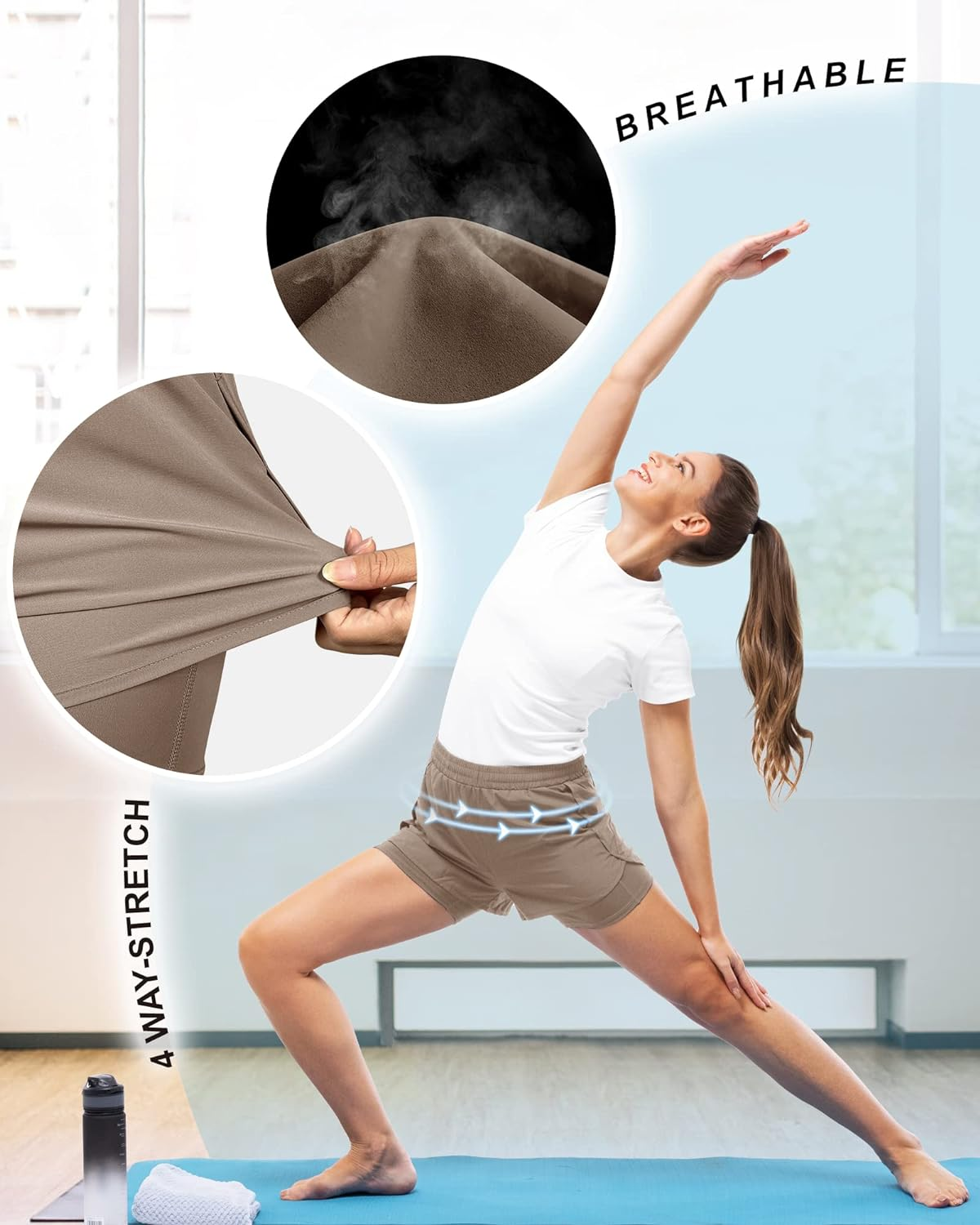 33,000Ft Women'S Running Shorts - Quick Dry, Breathable, Stretchable - Cobalt Blue image number 5