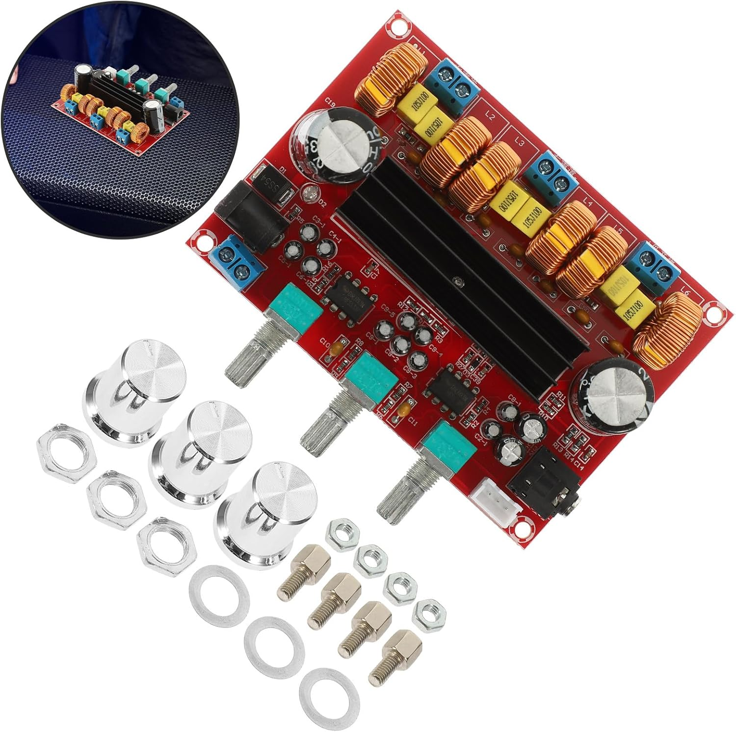 Vaguelly Xh-M139 2.1 Channel Digital Audio Amplifier Board Subwoofer Power Amplifier Module 12V-24V Wide Voltage for Home Theater and DIY Speakers