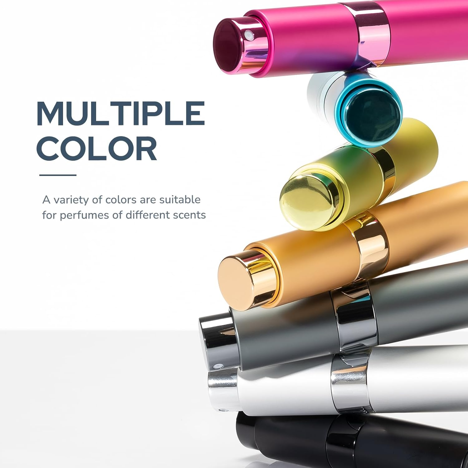 Fusupak 8Ml Perfume Atomizer, Travel Cologne Spray Bottle, Refillable Portable Sprayer (Black, Blue, Silver) image number 6